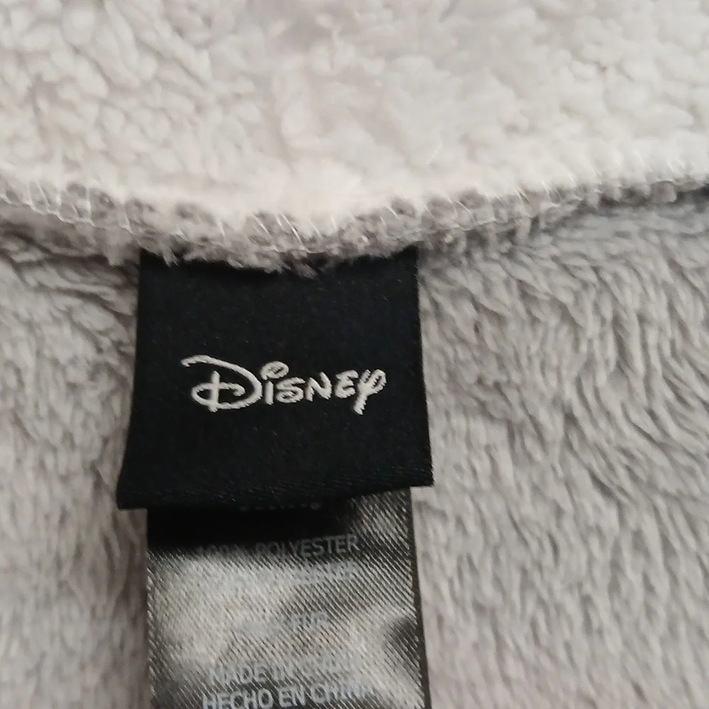 DISNEY Cozy Gray Hooded Fleece Pullover Lounger Gray/White Size S NWOT - Picture 3 of 8